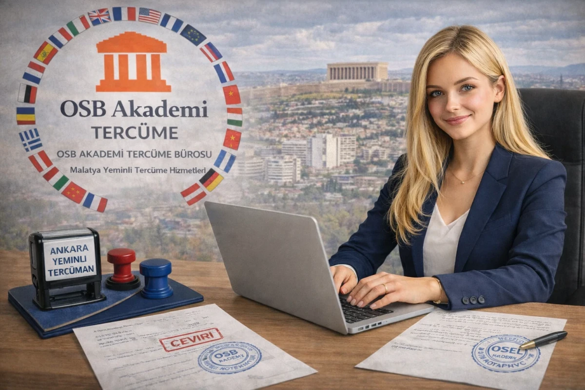 Ankara OSTİM yeminli tercüme bürosu ofisinde çalışan tercümanlar.