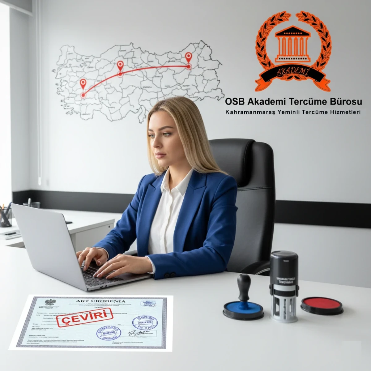 Kahramanmaraş'tan Ankara'ya konsolosluk ve apostil işlemleri için tercüme süreci.