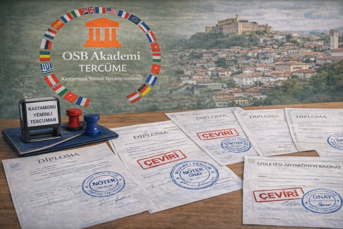 Noter onaylı yeminli tercüman kaşesi ve imzalı resmi evraklar