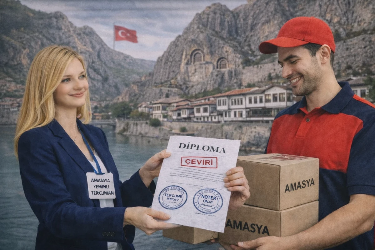 Amasya içi tercüme evraklarının kargo ile güvenli teslimatı.
