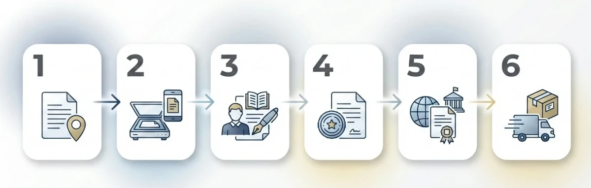 Noter onaylı tercüme süreci 6 adım görsel anlatım