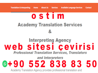 ostim web sitesi çeviri hizmetleri